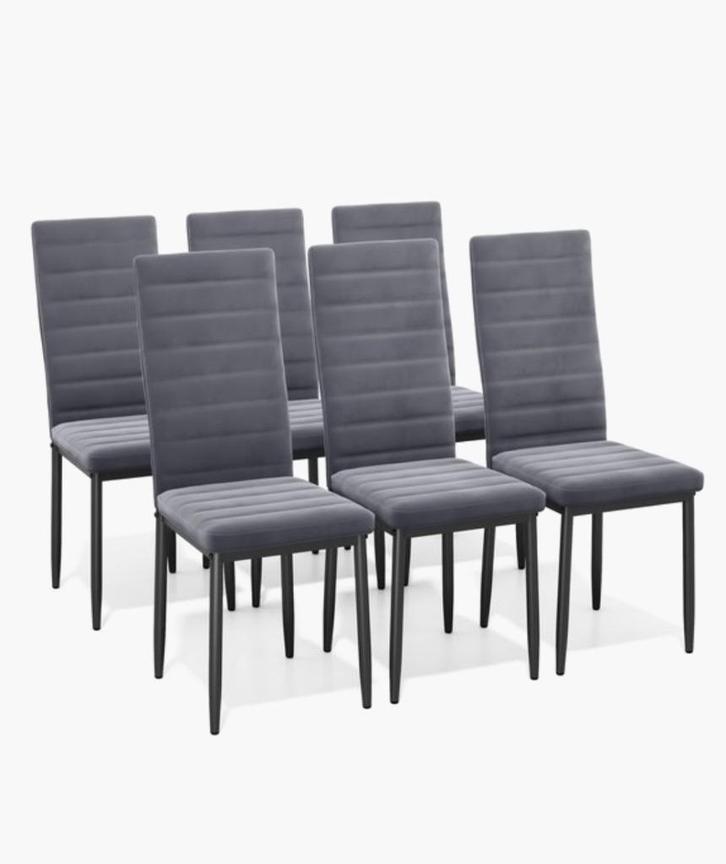 Eetkamerstoel 6stuks, Maison & Meubles, Chaises, Neuf, Cinq, Six Chaises ou plus, Gris, Enlèvement