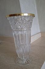 Vintage Vase en cristal avec bord doré, Enlèvement ou Envoi