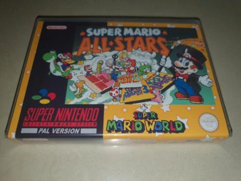 Super Mario All Stars + Super Mario World SNES Game Case, Games en Spelcomputers, Games | Nintendo Super NES, Zo goed als nieuw