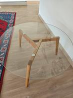 Table basse en verre et bois massif, Antiquités & Art, Enlèvement