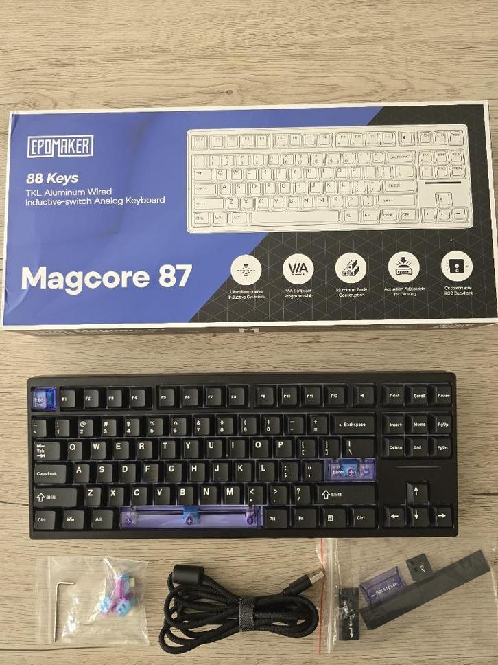 Inductive Switch Toetsenbord - Epomaker Magcore 87, Computers en Software, Toetsenborden, Zo goed als nieuw, Qwerty, Bedraad, Gaming toetsenbord