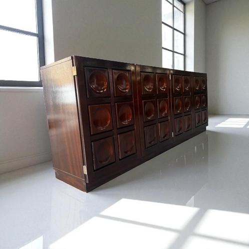 Vintage houten brutalist kast / dressoir / buffetkast, Kinderen en Baby's, Kinderkamer | Commodes en Kasten, Kast, Ophalen of Verzenden