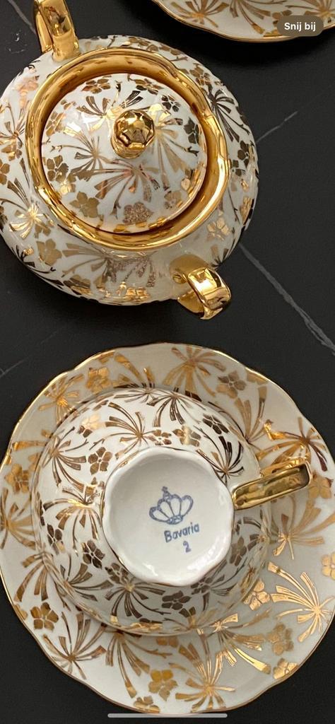 Prachtige vintage Bavaria theeservies met gouddecor, Antiek en Kunst, Antiek | Servies compleet, Ophalen