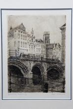ets/ Romain Malfliet/ Grootbrug te Mechelen/ beperkte oplage, Antiek en Kunst, Kunst | Etsen en Gravures, Ophalen of Verzenden