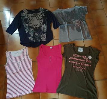 Lot 5 blouses t-shirt top femme taille S
