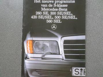 Mercedes 260 300 420 500 560 SE 1985 Brochure beschikbaar voor biedingen