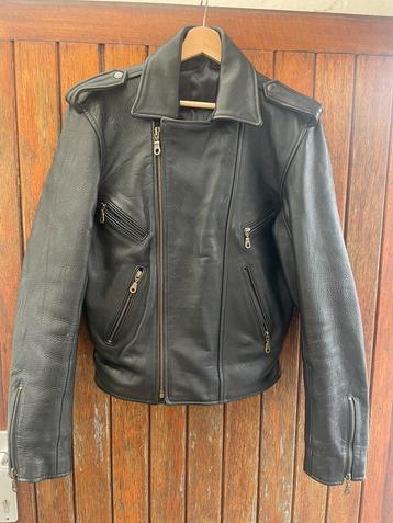 Leren motorjas , maat L—> pasmaat medium, caferacer, Ton-up beschikbaar voor biedingen