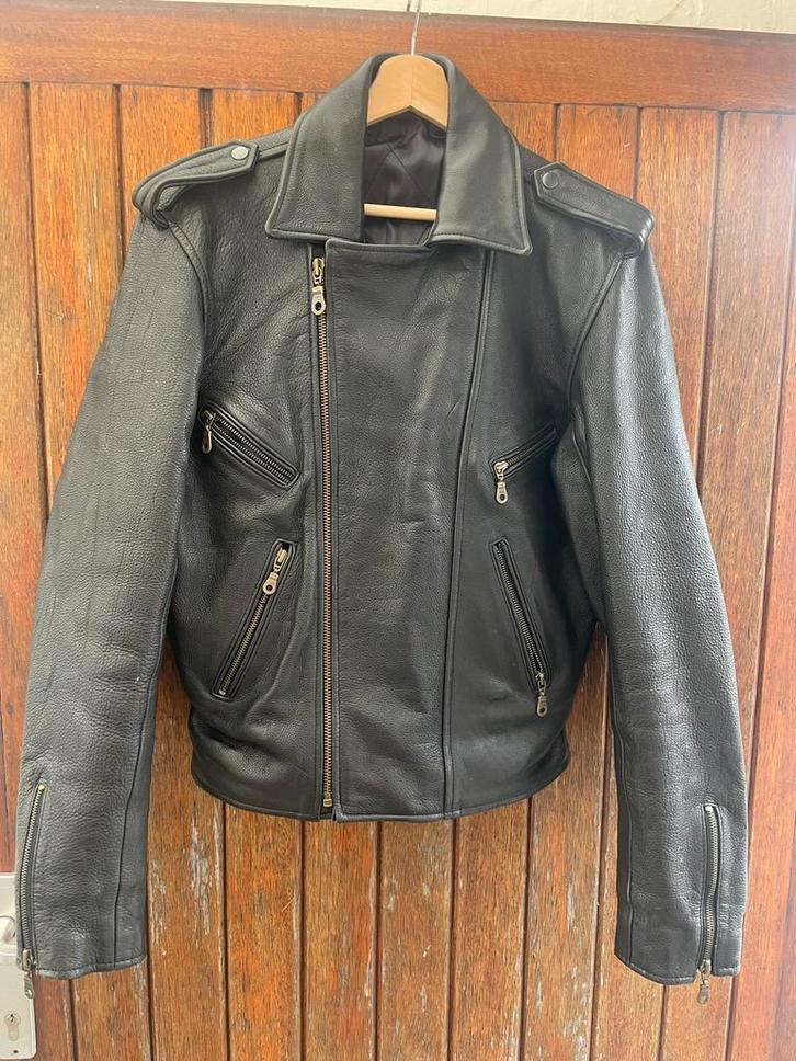 Leren motorjas , maat L—> pasmaat medium, caferacer, Ton-up, Motoren, Kleding | Motorkleding, Tweedehands, Ophalen