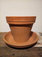 Terracotta bloempot + schaal., Tuin en Terras, Bloempotten, Ophalen, Rond, Tuin, Zo goed als nieuw
