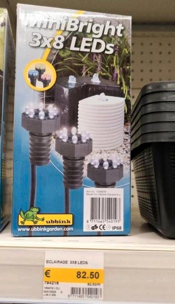 Ubbink MiniBright LED vijverlamp 3W 3x8 (Nieuw), Tuin en Terras, Waterpartijen en Fonteinen, Nieuw, Waterornament, Kunststof, Ophalen of Verzenden