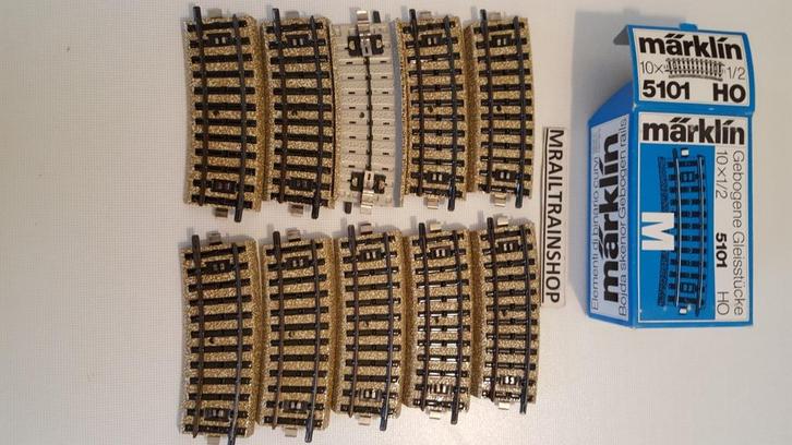 5101 Marklin HO - Gebogen halve rails, Hobby en Vrije tijd, Modeltreinen | Overige schalen, Gebruikt, Rails, Wisselstroom, Märklin