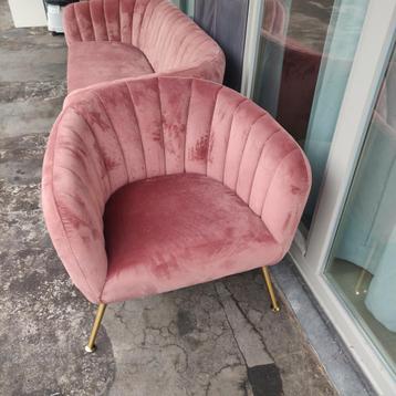 Fauteuil Velvet Roze ,1persoon beschikbaar voor biedingen