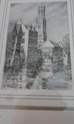 Brugge potloodtekening, Antiek en Kunst, Ophalen
