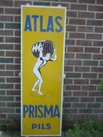 metalen plaat (geen e-mail) Prisma Pils Atlas/1935, Verzamelen, Verzenden