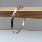 Zilveren armbandje met gegraveerd motief. Uitschuifbaar., Handtassen en Accessoires, Armbanden, Ophalen of Verzenden, Gebruikt