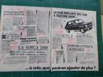 Simca - publicité papier - 1968, Collections, Marques & Objets publicitaires, Autres types, Utilisé, Enlèvement ou Envoi
