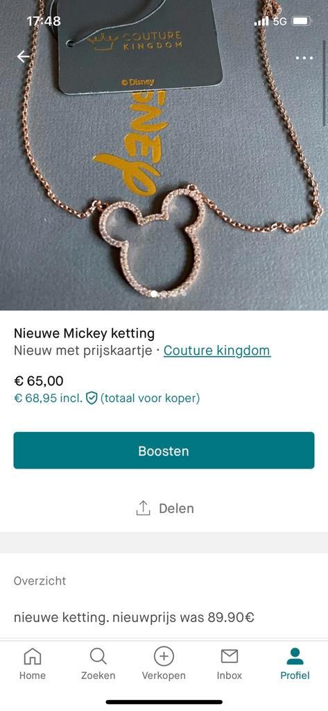 Disney couture kingdom kettingen, Handtassen en Accessoires, Kettingen, Nieuw, Zilver, Overige kleuren, Met hanger, Ophalen of Verzenden