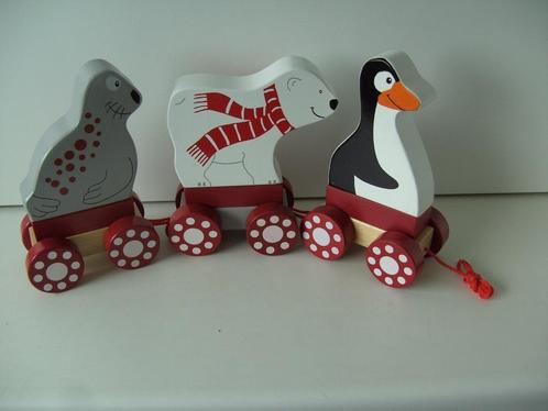 HOUTEN TREINTJE MET POOL DIEREN GROOT NIEUW, Kinderen en Baby's, Speelgoed | Houten speelgoed, Nieuw, Duw- of Trekspeelgoed, Ophalen of Verzenden