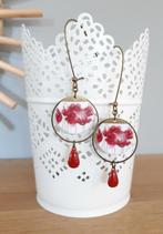 Boucles d'oreilles en papier japonais rouge et blanc, Bijoux, Sacs & Beauté, Boucles d'oreilles, Autres matériaux, Pendantes, Rouge