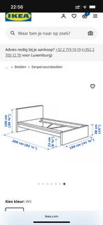 2 Malm 90x200 bedden , 2 maand oud, Huis en Inrichting, Slaapkamer | Bedden, Ophalen, 90 cm, Eenpersoons, Wit