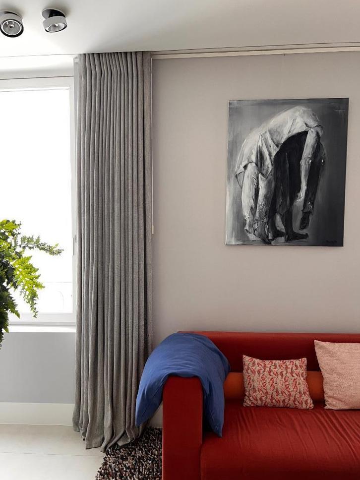 Schilderij peinture painting ‘Support’ 100x80 zwart/wit, Huis en Inrichting, Woonaccessoires | Schilderijen, Tekeningen en Foto's