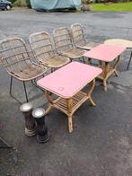 Vintage set rotan, Tuin en Terras, Tuinsets en Loungesets, Ophalen, Gebruikt, Rotan