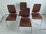 4 vintage Ikea Gilbert stoelen - roodbruin, Ophalen, Gebruikt, Bruin, Vier