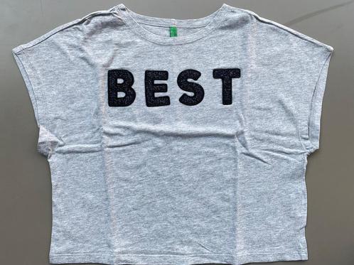 T-shirt licht grijs Benetton maat 140, Kinderen en Baby's, Kinderkleding | Maat 140, Zo goed als nieuw, Meisje, Shirt of Longsleeve