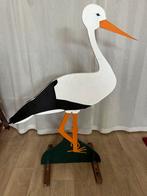 Houten geboortebord ooievaar, Ophalen, Zo goed als nieuw, Geboortebord