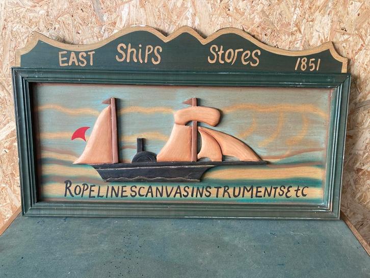 Houten reclamebord, Antiek en Kunst, Kunst | Schilderijen | Klassiek, Ophalen of Verzenden