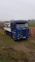 SCANIA V8 143-420PK BAKWAGEN + ATLASKRAAN, Auto's, Achterwielaandrijving, Scania, Blauw, Particulier