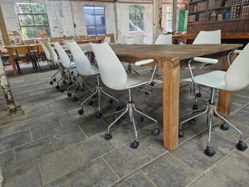 Exclusieve boerentafel 360 cm +12 design stoelen  beschikbaar voor biedingen