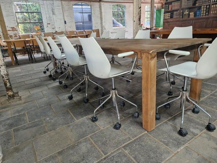Exclusieve boerentafel 360 cm +12 design stoelen, Huis en Inrichting, Complete eetkamers, Gebruikt, 8 stoelen of meer, Ophalen