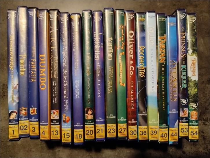 Verschillende Disney Classics dvd's, Cd's en Dvd's, Dvd's | Tekenfilms en Animatie, Zo goed als nieuw, Europees, Tekenfilm, Alle leeftijden