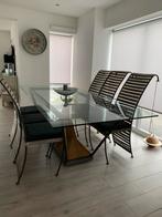 Vintage tafel met licht en stoelen, Gebruikt, Ophalen of Verzenden
