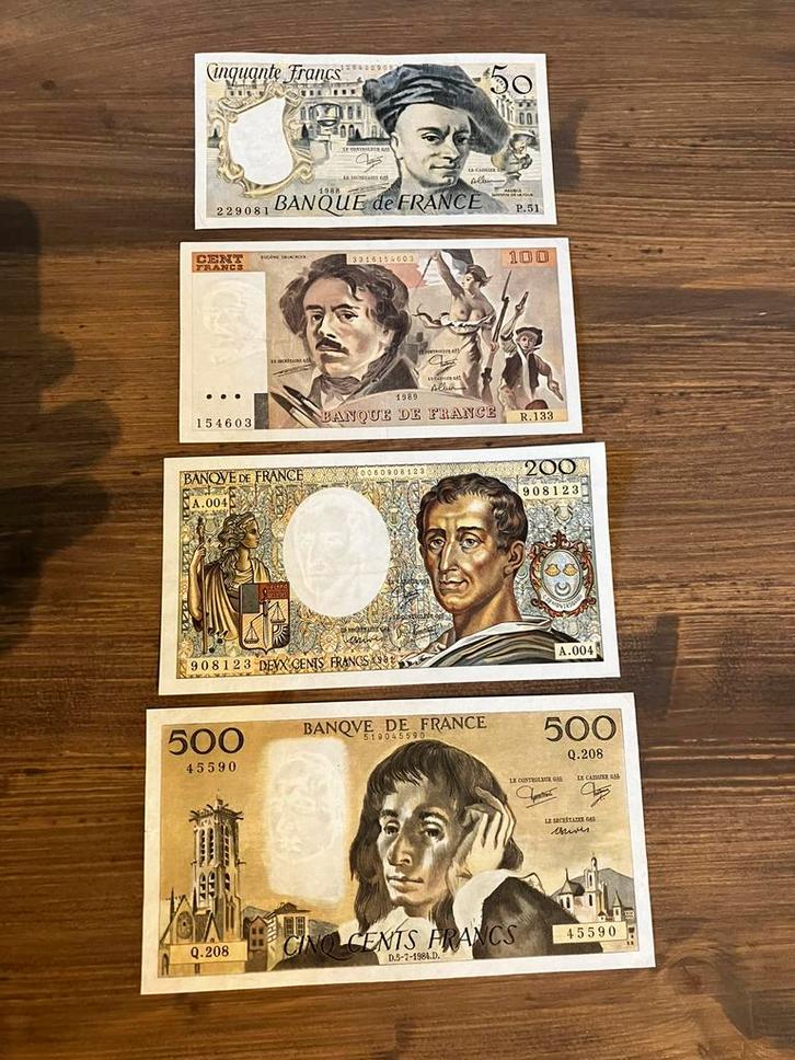 Set franse francs - zeer mooie kwaliteit !!!, Postzegels en Munten, Bankbiljetten | Europa | Niet-Eurobiljetten, Setje, Ophalen of Verzenden