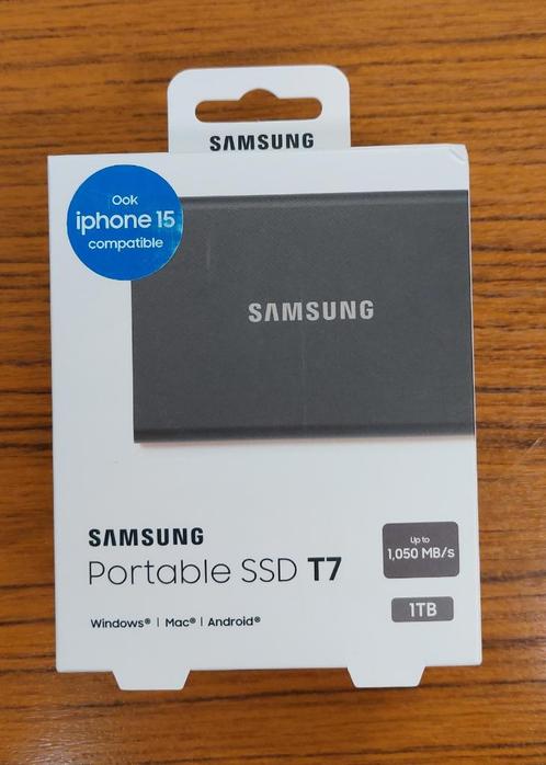 Externe SSD - Samsung T7 - 1TB, Computers en Software, Harde schijven, Nieuw, Extern, SSD, USB, Ophalen