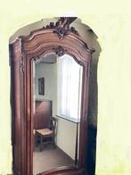 Halkast met spiegel in mahonie, Huis en Inrichting, Kasten | Kleerkasten, Met hangruimte, 100 tot 150 cm, Gebruikt, 50 tot 75 cm