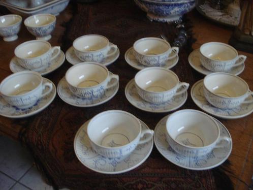 grote kop met schotel herenkop-cacaukop copenhague, Antiek en Kunst, Antiek | Servies los, Ophalen of Verzenden