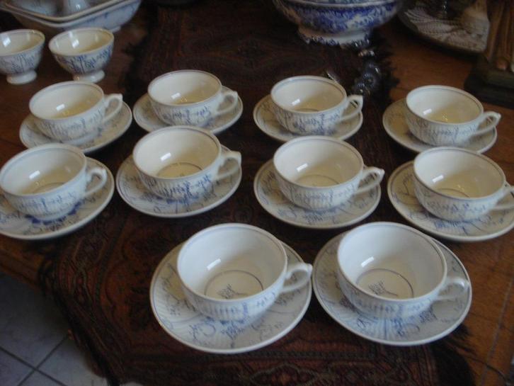 grote kop met schotel herenkop-cacaukop copenhague, Antiek en Kunst, Antiek | Servies los, Ophalen of Verzenden