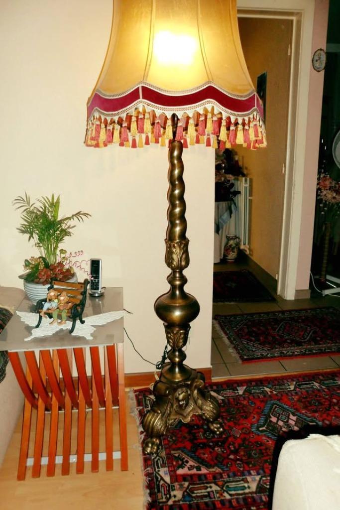 Prachtige Antiek zware bronzen staanlamp/lampekap, Antiek en Kunst, Antiek | Verlichting, Ophalen
