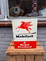 Groot Mobiloil 5 liter olieblik, Ophalen of Verzenden, Gebruikt, Verpakking