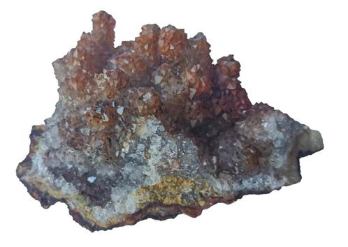 Groot stuk met oranje KWARTS kristallen., Verzamelen, Mineralen en Fossielen, Mineraal, Ophalen of Verzenden