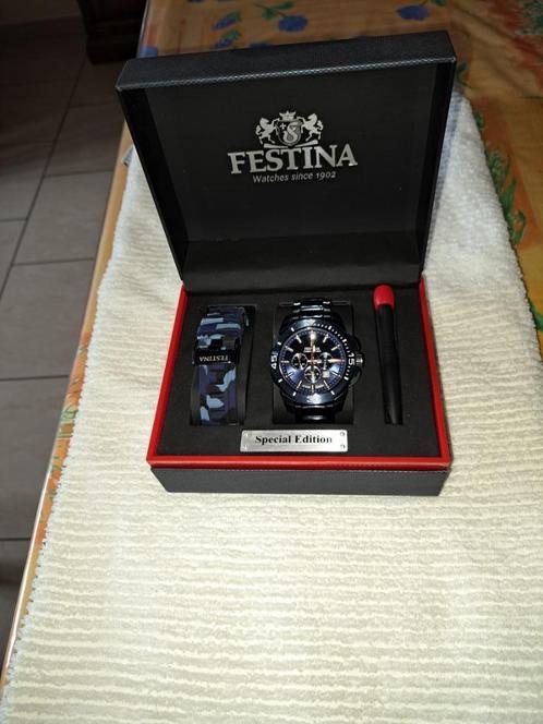 Montre FESTINA, Handtassen en Accessoires, Horloges | Heren, Zo goed als nieuw, Polshorloge, Overige merken, Staal, Staal, Ophalen of Verzenden