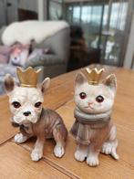 2 decoratie beeldjes hond en kat, Ophalen of Verzenden