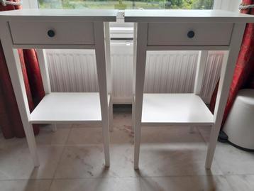 Tables de chevet blanches IKEA hemnes (2) Prix pour les 2, 70 cm ou plus, 45 à 65 cm, Comme neuf, Enlèvement