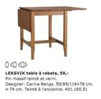 Table à rabat et 2 petites tables Ikea, Maison & Meubles, Enlèvement, Utilisé, 50 à 100 cm, 50 à 100 cm