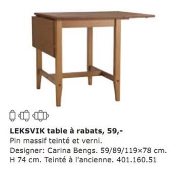 Table à rabat et 2 petites tables Ikea disponible aux enchères