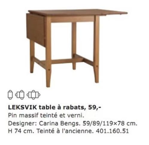 Table à rabat et 2 petites tables Ikea, Maison & Meubles, Tables | Tables à manger, Utilisé, 50 à 100 cm, 50 à 100 cm, Enlèvement