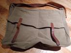 Zware militaire (kaarten)tas in canvas met lederen riem., Ophalen of Verzenden, Landmacht, Overige typen
